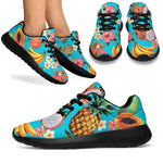 Vintage Tropical Fruits Pattern Print Sport Shoes GearFrost