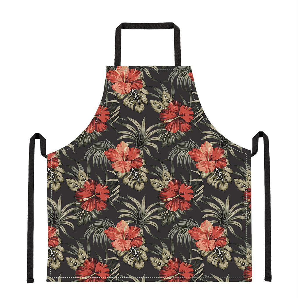 Vintage Tropical Hibiscus Floral Print Apron