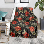 Vintage Tropical Hibiscus Floral Print Blanket