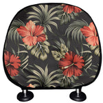 Vintage Tropical Hibiscus Floral Print Car Headrest Covers