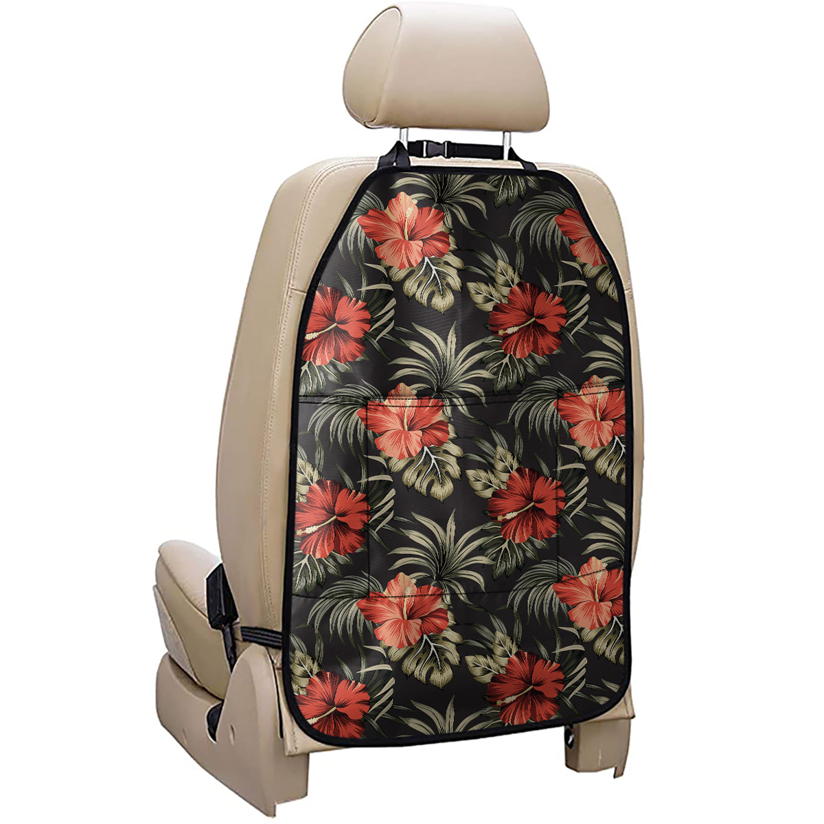 Vintage Tropical Hibiscus Floral Print Car Seat Organizers
