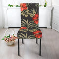 Vintage Tropical Hibiscus Floral Print Dining Chair Slipcover