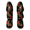 Vintage Tropical Hibiscus Floral Print Muay Thai Shin Guards