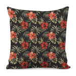 Vintage Tropical Hibiscus Floral Print Pillow Cover