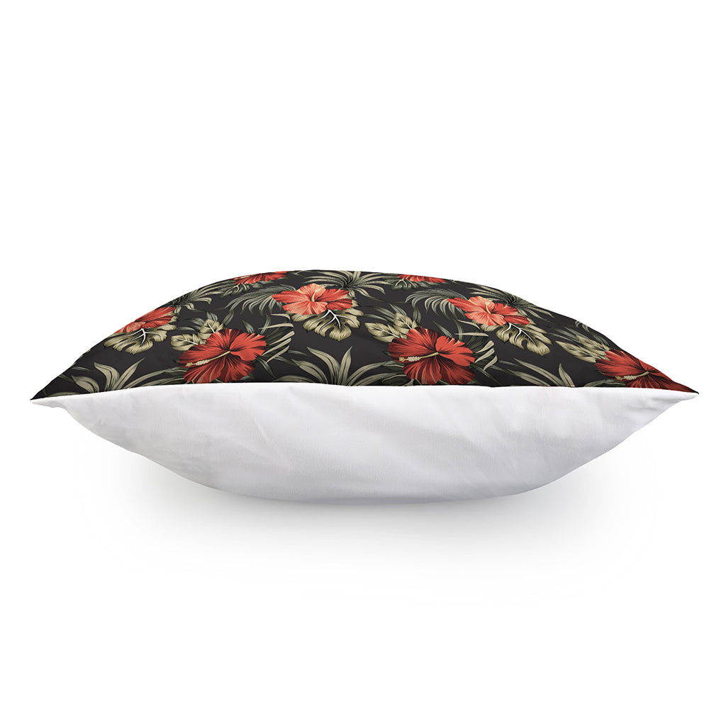 Vintage Tropical Hibiscus Floral Print Pillow Cover