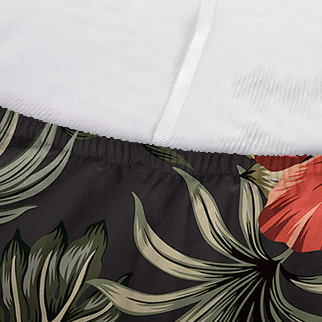 Vintage Tropical Hibiscus Floral Print Sofa Cover