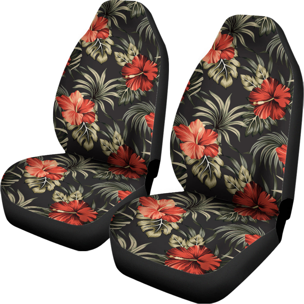 Vintage Tropical Hibiscus Floral Print Universal Fit Car Seat Covers