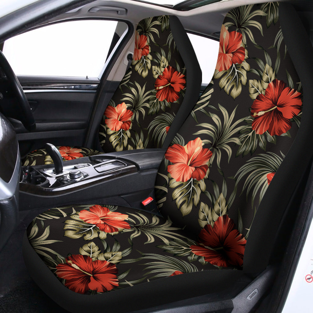 Vintage Tropical Hibiscus Floral Print Universal Fit Car Seat Covers