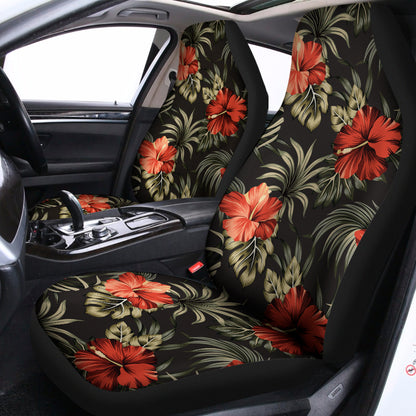 Vintage Tropical Hibiscus Floral Print Universal Fit Car Seat Covers