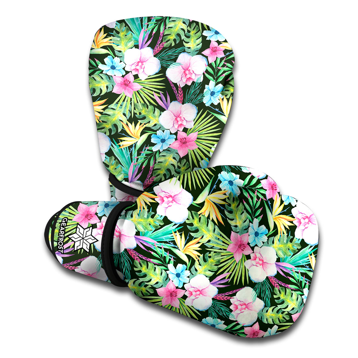 Vintage Tropical Jungle Hawaiian Print Boxing Gloves