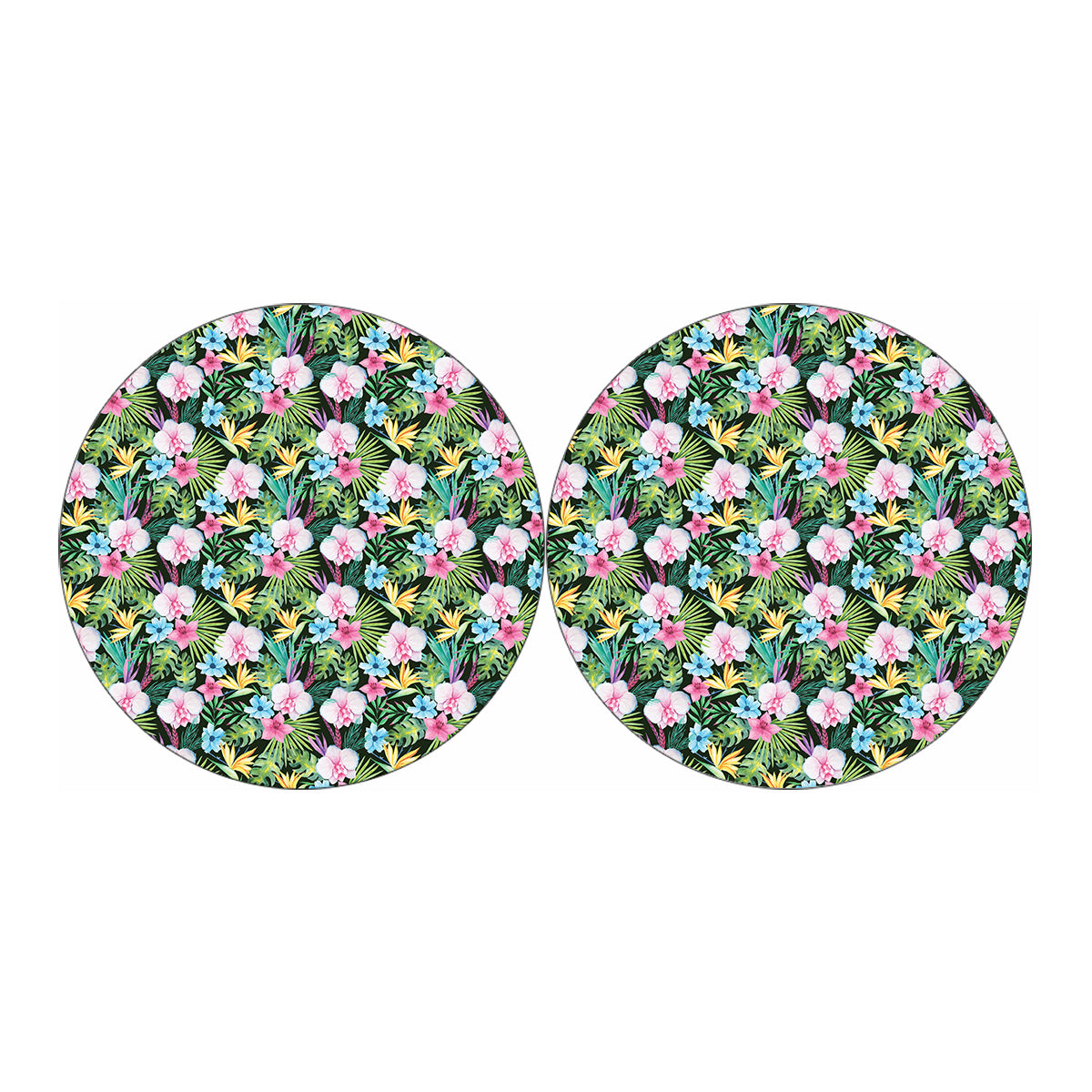 Vintage Tropical Jungle Hawaiian Print Car Coasters