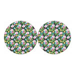 Vintage Tropical Jungle Hawaiian Print Car Coasters
