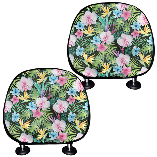 Vintage Tropical Jungle Hawaiian Print Car Headrest Covers