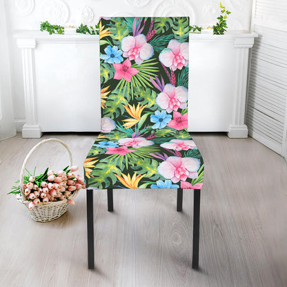Vintage Tropical Jungle Hawaiian Print Dining Chair Slipcover