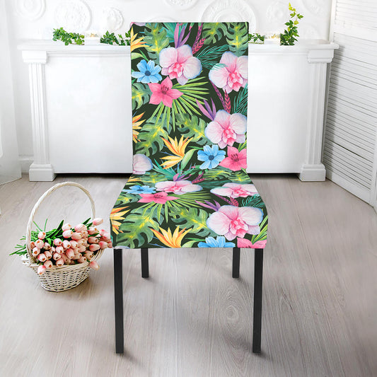 Vintage Tropical Jungle Hawaiian Print Dining Chair Slipcover