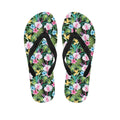 Vintage Tropical Jungle Hawaiian Print Flip Flops