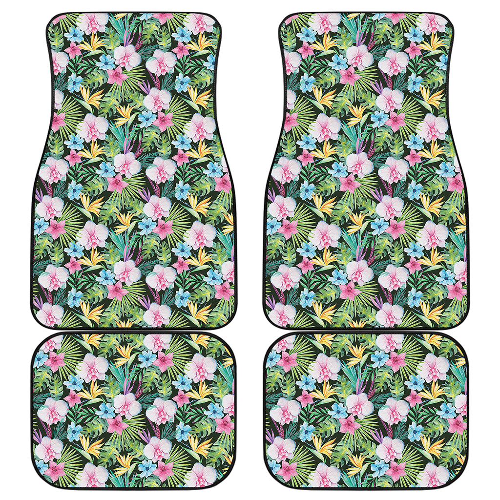 Vintage Tropical Jungle Hawaiian Print Front and Back Car Floor Mats