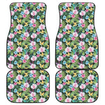 Vintage Tropical Jungle Hawaiian Print Front and Back Car Floor Mats