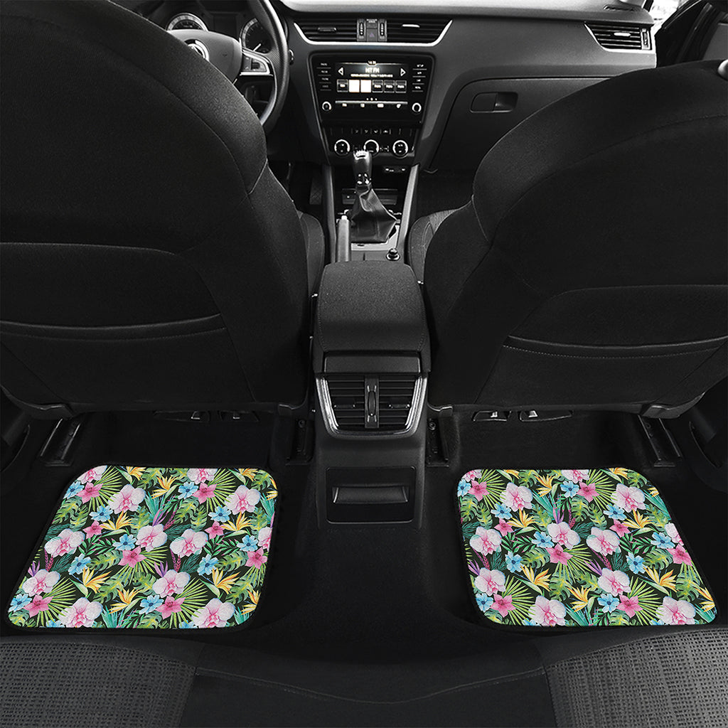 Vintage Tropical Jungle Hawaiian Print Front and Back Car Floor Mats