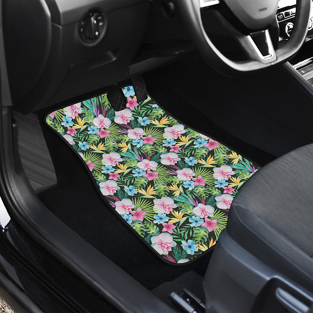 Vintage Tropical Jungle Hawaiian Print Front and Back Car Floor Mats
