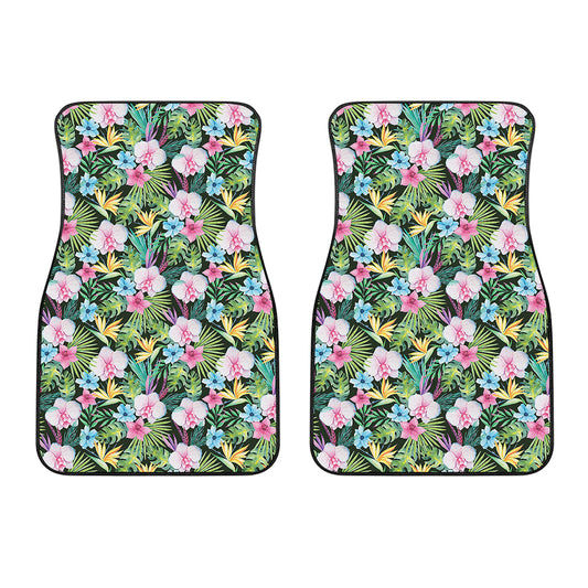 Vintage Tropical Jungle Hawaiian Print Front Car Floor Mats