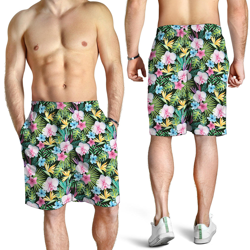 Vintage Tropical Jungle Hawaiian Print Men's Shorts
