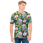 Vintage Tropical Jungle Hawaiian Print Men's T-Shirt