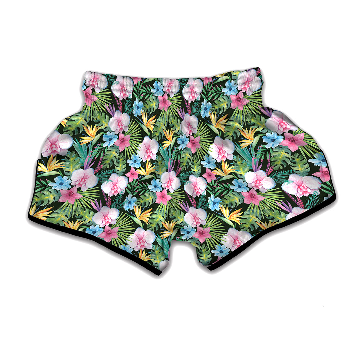 Vintage Tropical Jungle Hawaiian Print Muay Thai Boxing Shorts
