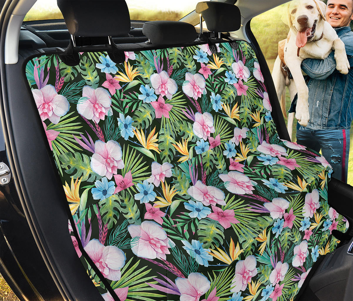 Vintage Tropical Jungle Hawaiian Print Pet Car Back Seat Cover