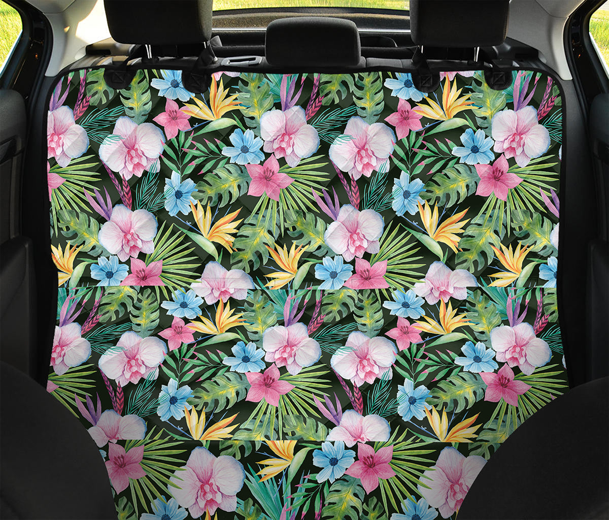 Vintage Tropical Jungle Hawaiian Print Pet Car Back Seat Cover