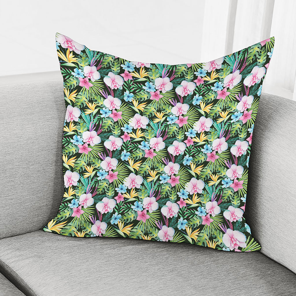 Vintage Tropical Jungle Hawaiian Print Pillow Cover