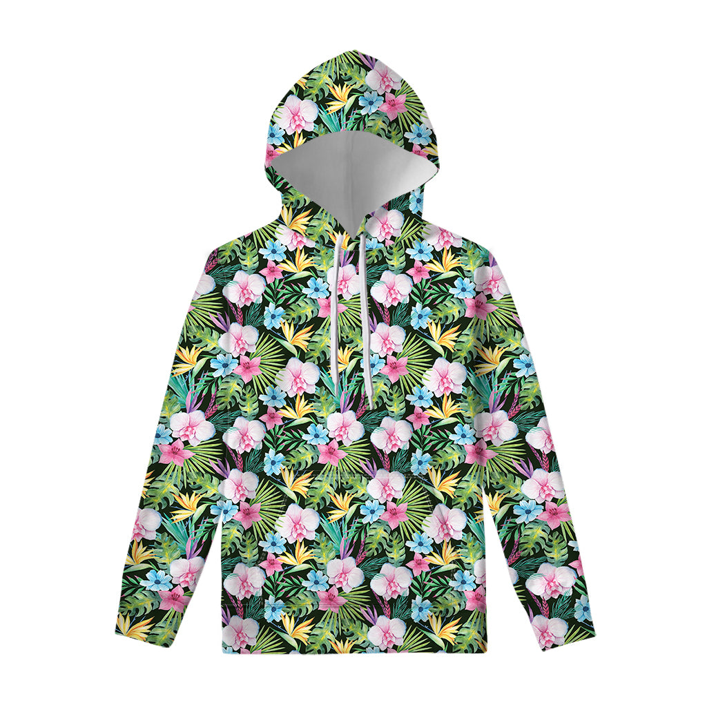 Vintage Tropical Jungle Hawaiian Print Pullover Hoodie