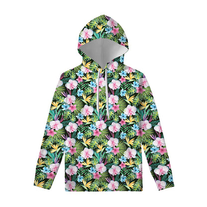 Vintage Tropical Jungle Hawaiian Print Pullover Hoodie