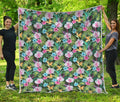 Vintage Tropical Jungle Hawaiian Print Quilt