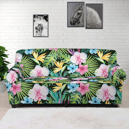 Vintage Tropical Jungle Hawaiian Print Sofa Cover