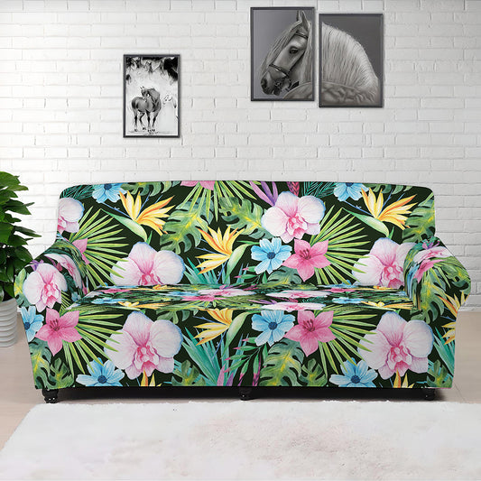 Vintage Tropical Jungle Hawaiian Print Sofa Cover