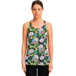 Vintage Tropical Jungle Hawaiian Print Women's Racerback Tank Top