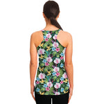 Vintage Tropical Jungle Hawaiian Print Women's Racerback Tank Top