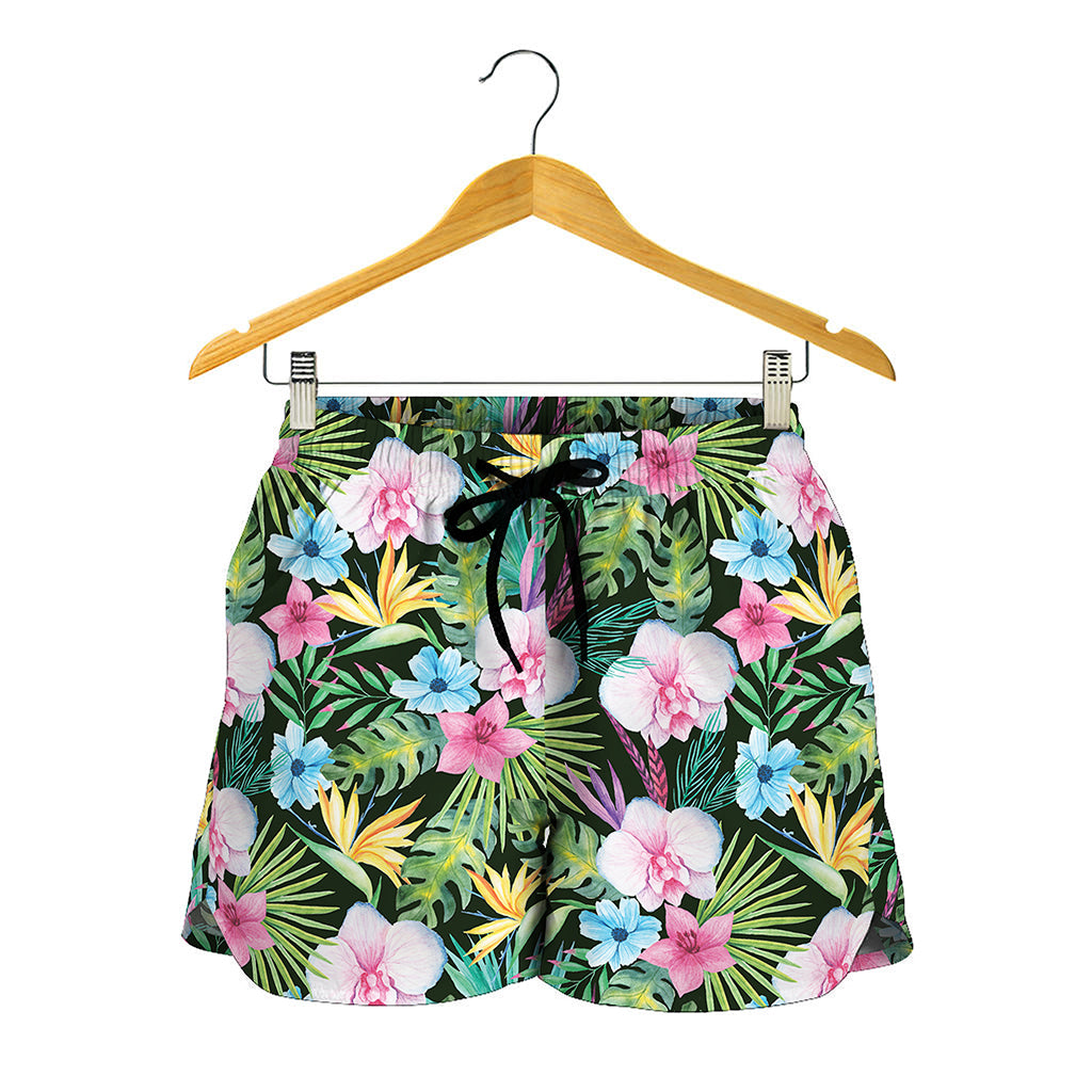 Vintage Tropical Jungle Hawaiian Print Women's Shorts