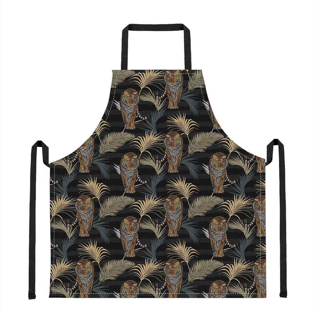 Vintage Tropical Tiger Pattern Print Apron