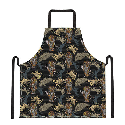 Vintage Tropical Tiger Pattern Print Apron