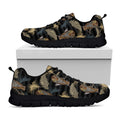 Vintage Tropical Tiger Pattern Print Black Running Shoes