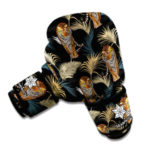 Vintage Tropical Tiger Pattern Print Boxing Gloves