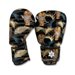 Vintage Tropical Tiger Pattern Print Boxing Gloves