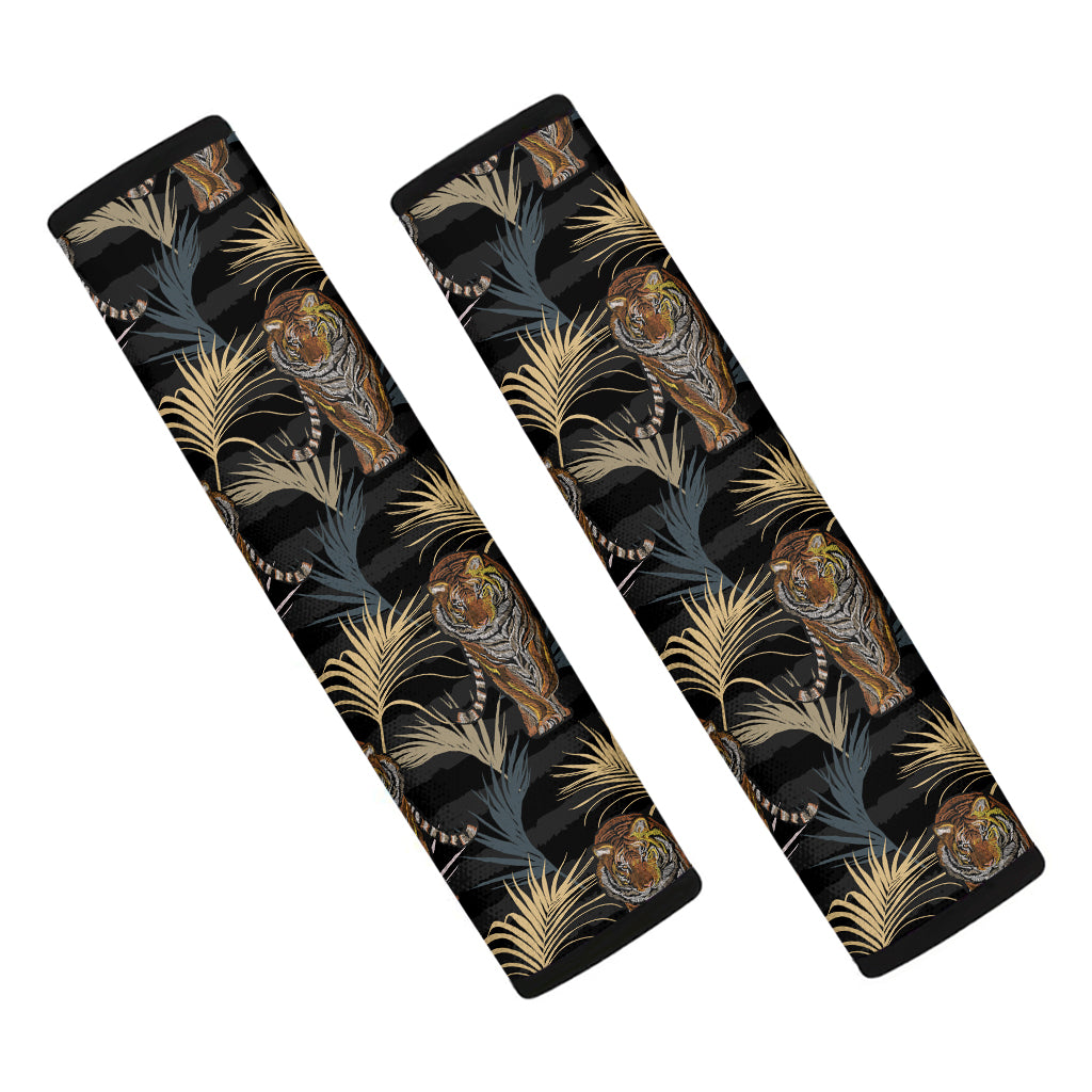 Vintage Tropical Tiger Pattern Print Car Seat Belt Covers