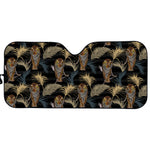 Vintage Tropical Tiger Pattern Print Car Sun Shade