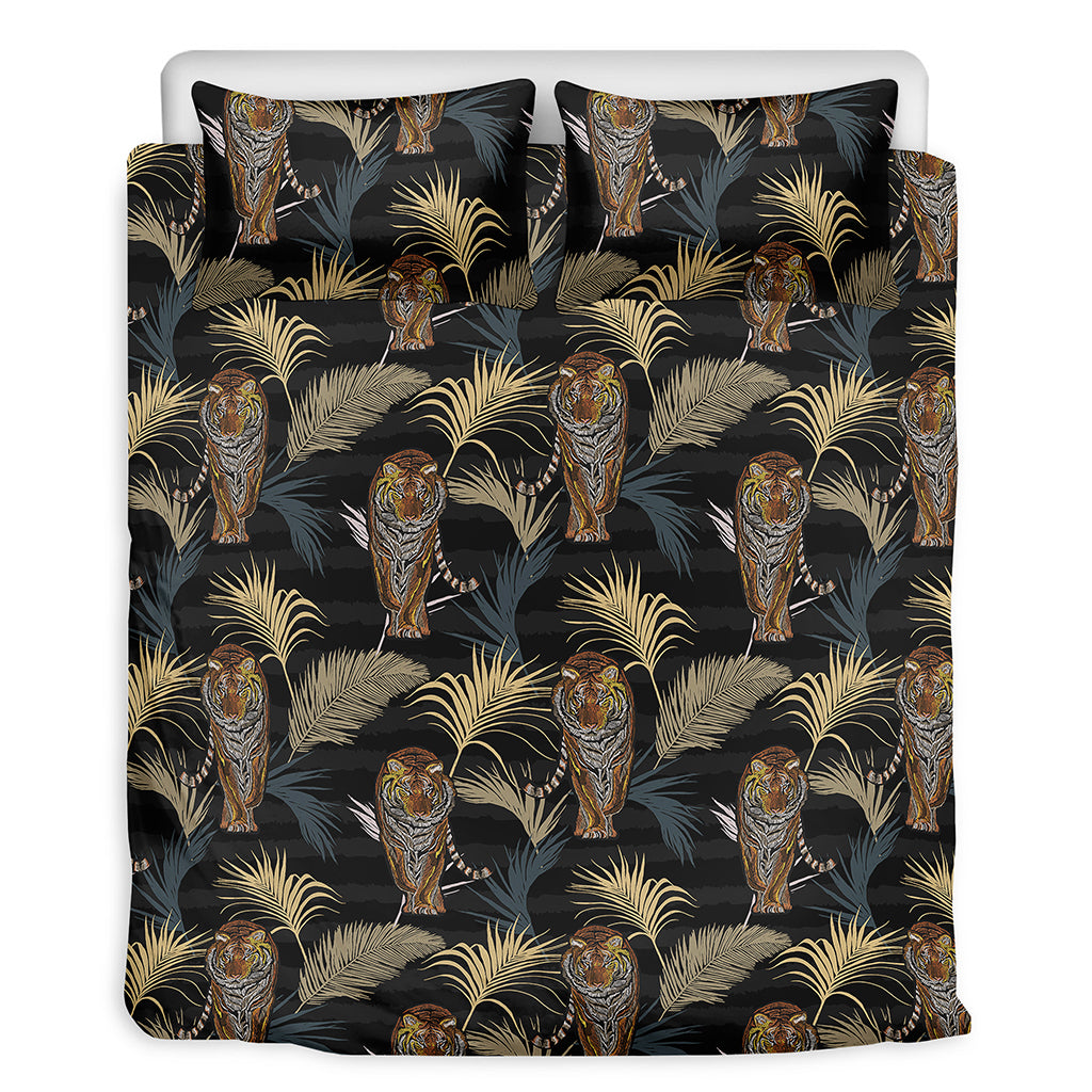 Vintage Tropical Tiger Pattern Print Duvet Cover Bedding Set