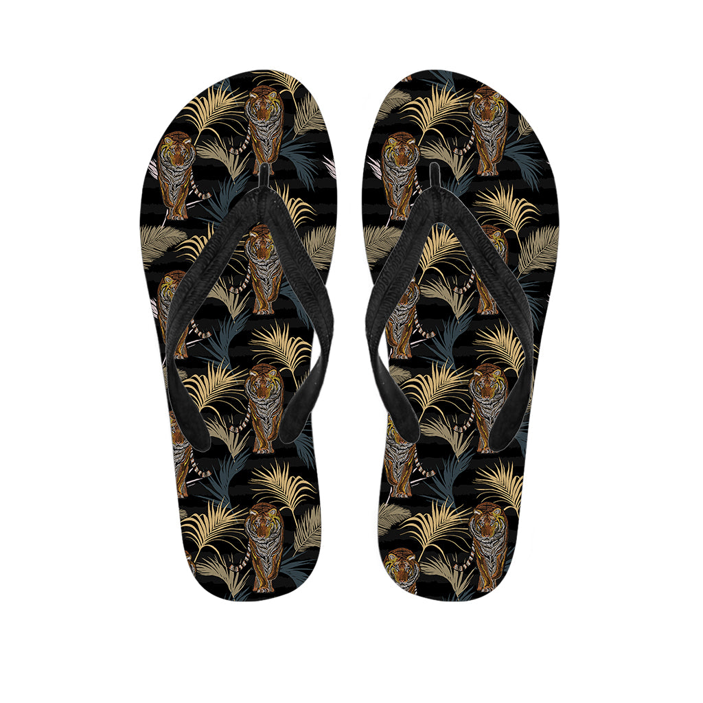 Vintage Tropical Tiger Pattern Print Flip Flops