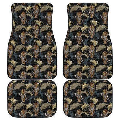 Vintage Tropical Tiger Pattern Print Front and Back Car Floor Mats