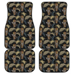 Vintage Tropical Tiger Pattern Print Front and Back Car Floor Mats